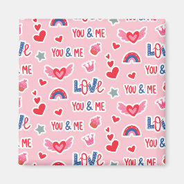 Imã Happy Valentine’s Day Red Heart Art Romantic Lover