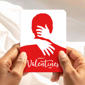 Ímã Happy Valentine’s Day Red Love Hug Silhouette