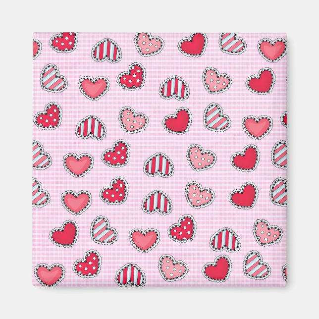 Imã Happy Valentine’s Day Romantic Red Heart Keepsake (Frente)