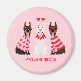 Imã Happy Valentines Day Dobermann Dogs