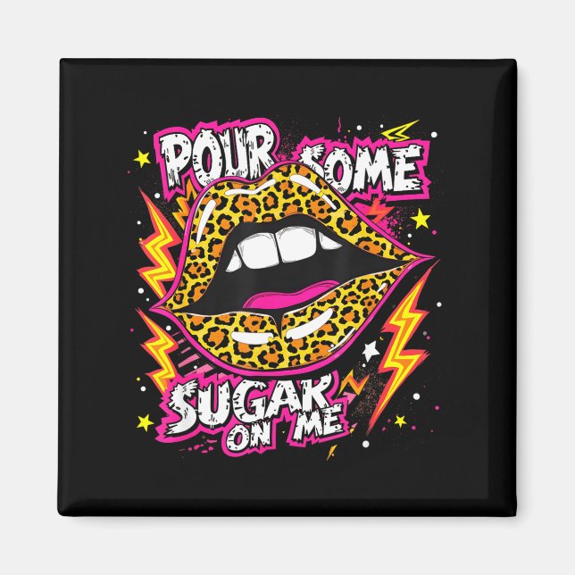 Imã Happy Valentine's Day Leopard Lips Ur Some Sugar A (Frente)