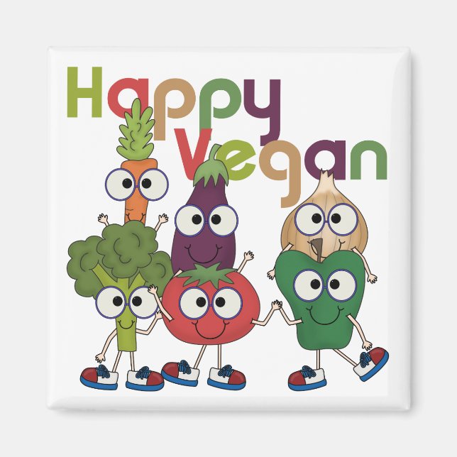 Imã Happy Vegan (Frente)