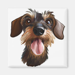 Imã Happy Wirehaired Dachshund