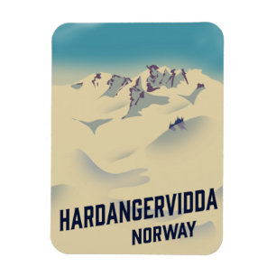 Ímã Hardangervidda poster de férias na Noruega.