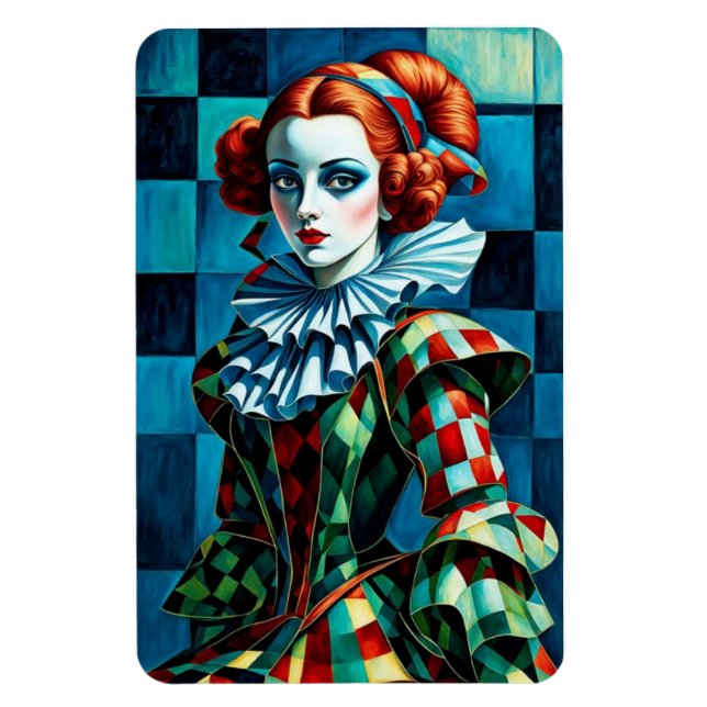 Ímã "Harlequin Elegance - Art Magnet" (Vertical)