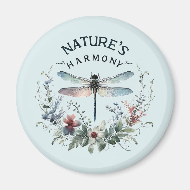 Imã Harmonia da Natureza - Dragonfly Artística (Frente)