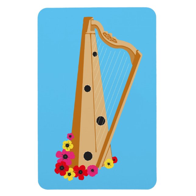 Ímã Harpist Floral Harp Bonito (Vertical)