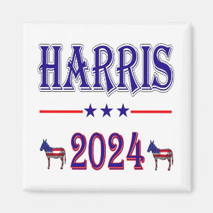 Imã Harris 2024 Pres Democrat Donkeys USA Flag
