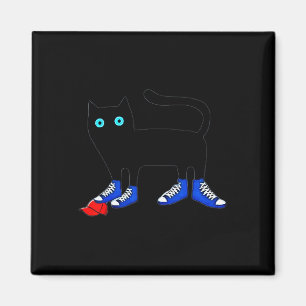 Imã Harris Cat Vestindo Calçados de Canvas Azul Amostr