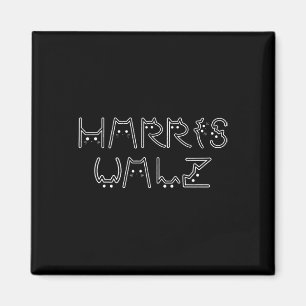 Imã Harris Tim Walz Cat - Letra Font Design 2024
