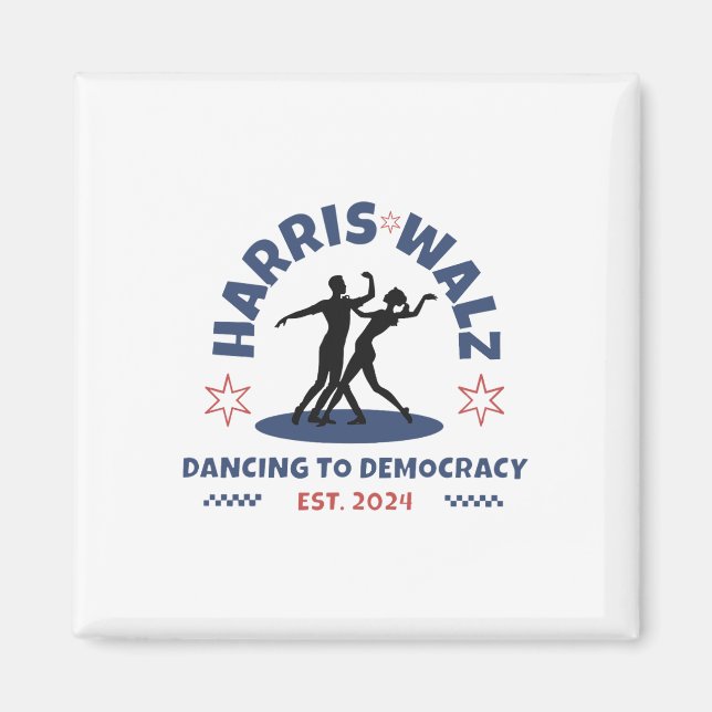 Imã Harris Tim Walz Valsa 2024 Dançando Para a Democra (Frente)