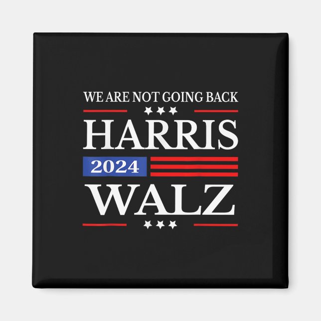 Imã Harris Waltz 2024 Não vamos voltar Kamala Harr (Frente)
