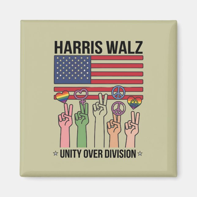 Imã Harris Waltz 2024 Unidade Acima da Divisão (Frente)