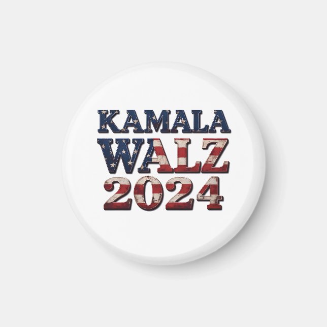 Imã Harris Walz 2024 Eleição Kamala Tim Waltz (Frente)