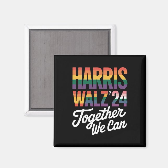 Imã Harris Walz 2024 Juntos Podemos Eleger LGBTQIA (Front/Back)