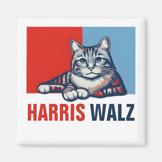 Imã Harris Walz 2024 Obviamente Blue Cat (Frente)
