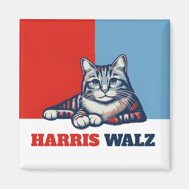 Imã Harris Walz 2024 obviamente Cat (Frente)