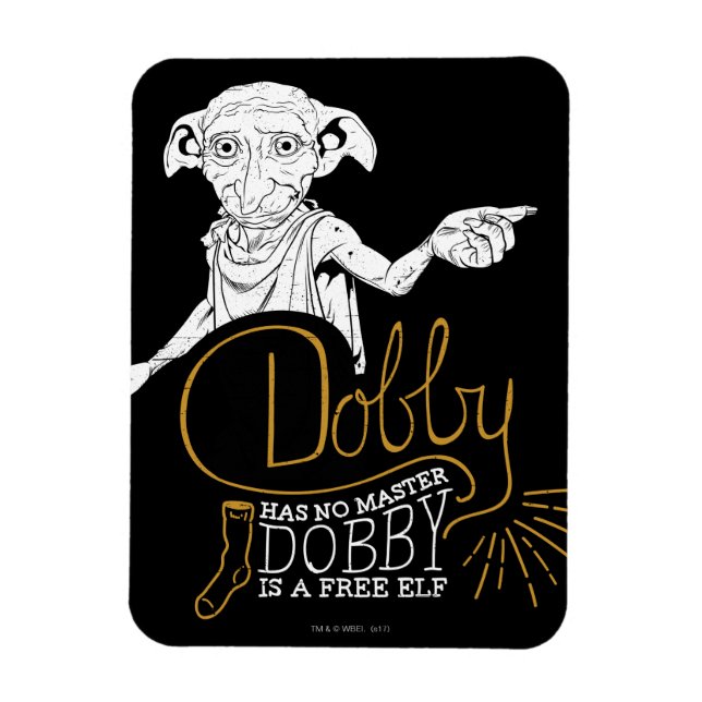 Ímã Harry Potter | Dobby Não Tem Dono (Vertical)