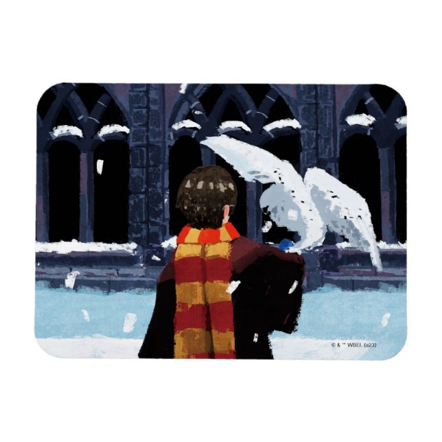 Ímã HARRY POTTER™ e Hedwig na neve (Horizontal)