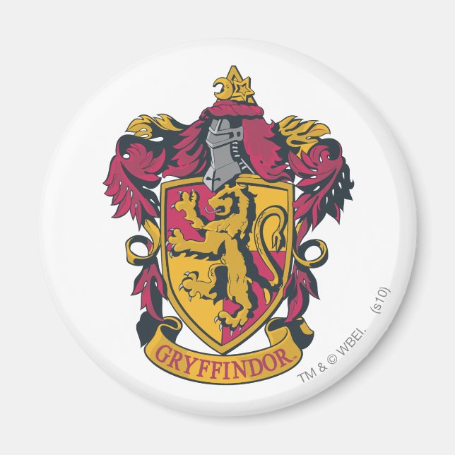 Imã Harry Potter | Gryffindor Crest Dourado e Vermelho (Frente)