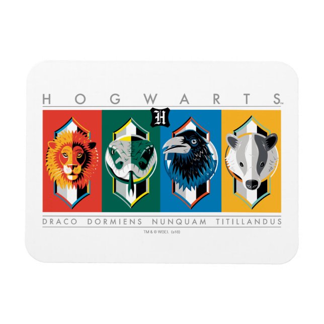 Ímã Harry Potter | HOGWARTS™ House Sigils (Horizontal)
