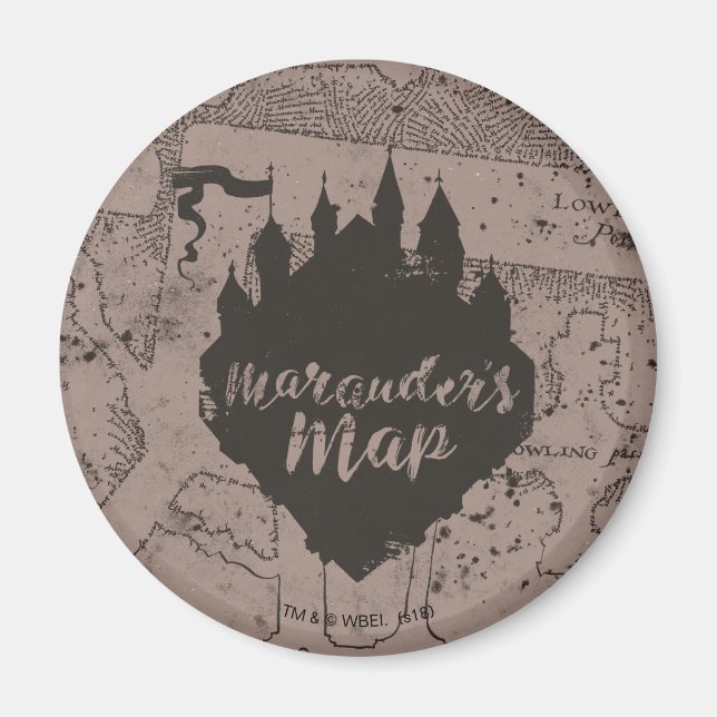 Imã Harry Potter | Mapa do castelo HOGWARTS™ Marauder (Frente)