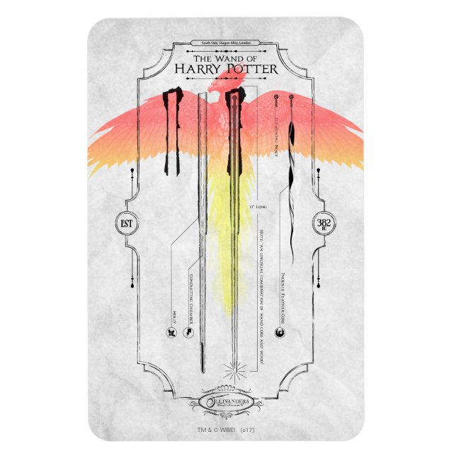Ímã Harry Potter Spell | Harry Wand Infographics (Vertical)