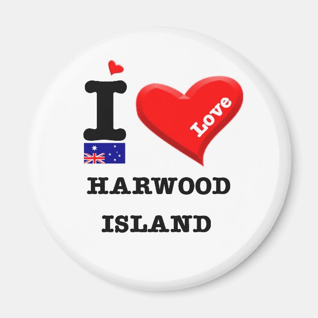 Imã HARWOOD ISLAND - I Love (Frente)