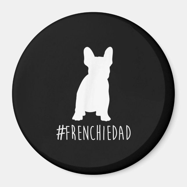 Imã hashtag frenchie pai francês buldog pai (Frente)