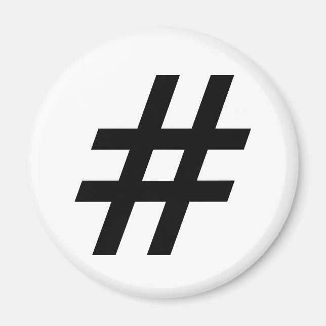 Imã hashtag símbolo de texto letra hash tag (Frente)