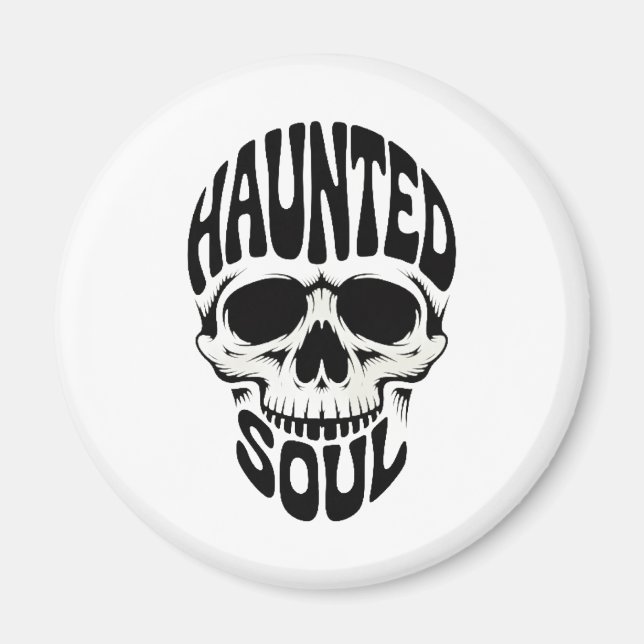 Imã Haunted Soul Skull Typography (Frente)