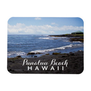 Ímã Havaí • Praias pretas da areia de Punalu'u