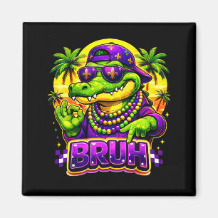 Imã Havaiano Tropical Engraçado Jacaré Mardi Gras Bruh