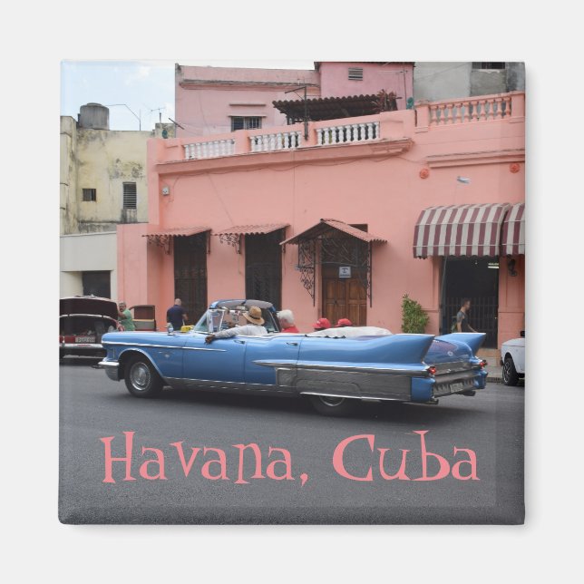 Imã Havana Cuba Pink Building Class ic Old Car (Frente)