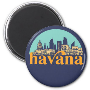 Imã Havana Cuba Vintage City Skyline Cityscape Art