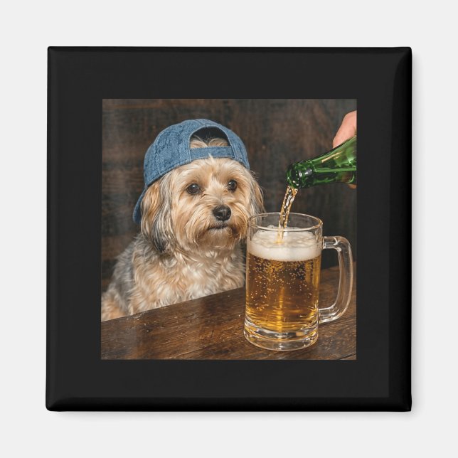 Imã Havanese Bebendo Cerveja Meme Engraçado de Cachorr (Frente)