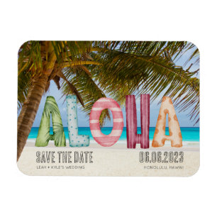 Ímã Hawaii Beach Aloha Casamento Salve a Data