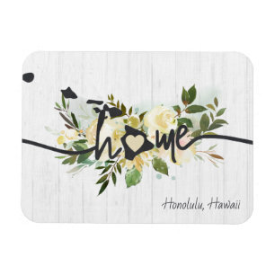 Ímã Hawaii Estado Personalizado Sua Cidade Natal Rústi
