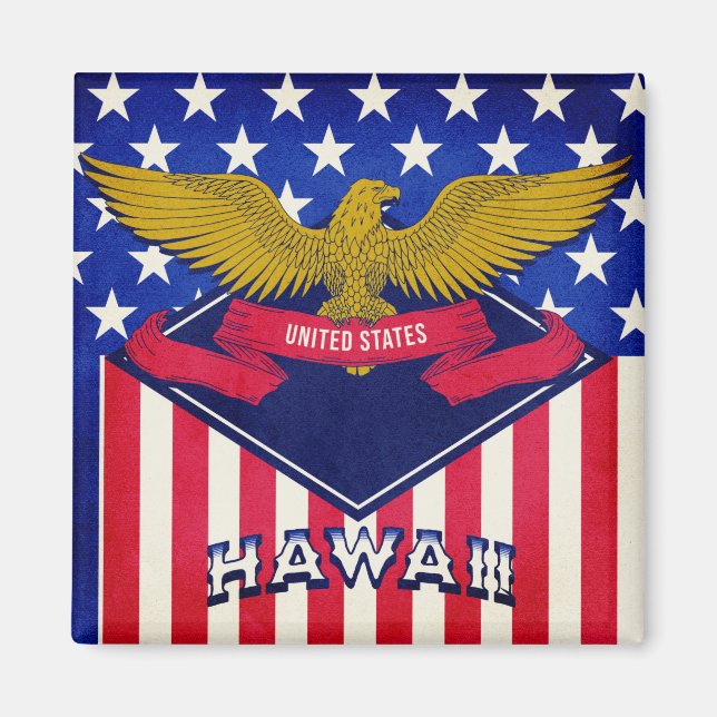 Imã Hawaii EUA Flag (Frente)