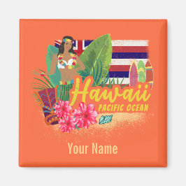 Imã Hawaii Hula Dancer Retro Pacific Vintage Souvenir