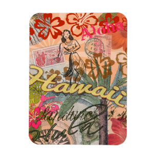 Ímã Hawaii Hula Viagem Flower Vintage