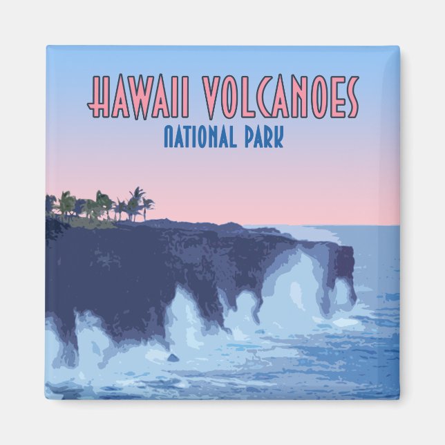 Imã Hawaii Volcanoos National Park Vintage (Frente)