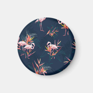 Imã Hawaiian Flamingo: Trabalho de arte Tropical Vinta