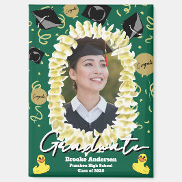 Imã Hawaiian Graduation Plumeria Lei Confetti Photo