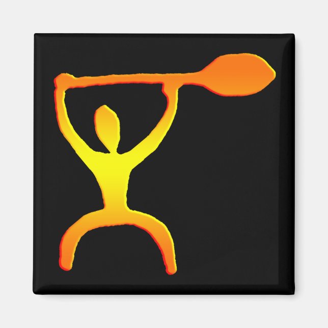 Imã Hawaiian Paddle Man Petrogliph - Magnet (Frente)