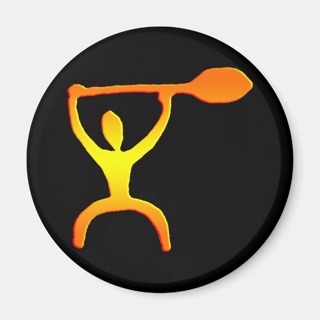 Imã Hawaiian Paddle Man Petrogliph - Magnet (Frente)