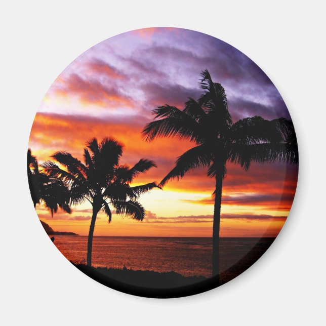 Imã Hawaiian Sunset Magnet (Frente)