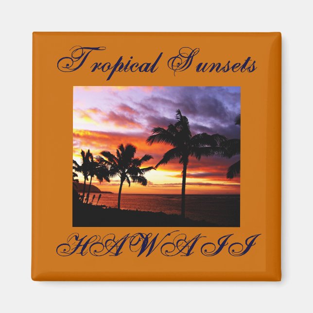Imã Hawaiian Sunset Magnet (Frente)