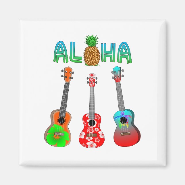 Imã Hawaiian Ukulele Aloha Hawaii (Frente)