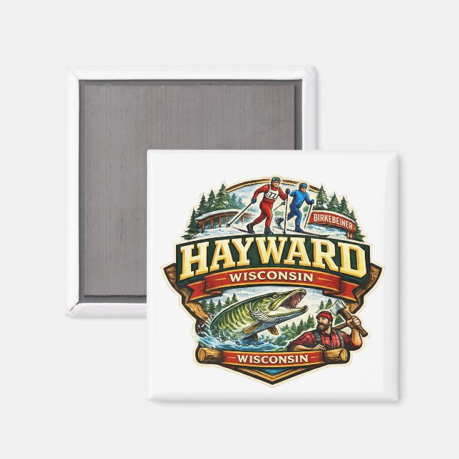 Imã Hayward Vintage Wisconsin Esqui Birkebeiner (Front/Back)